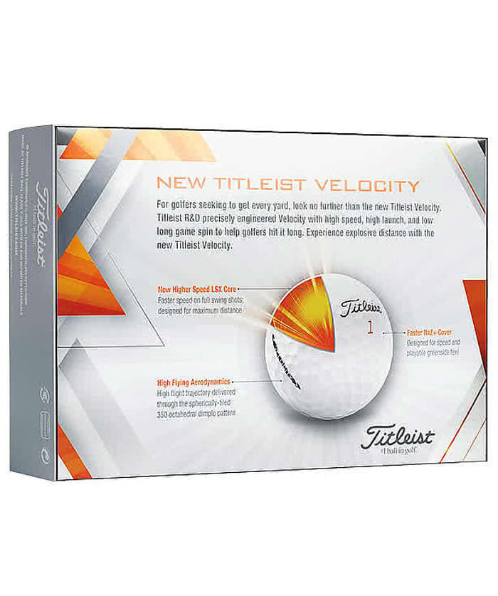 Full Color Titleist Velocity Golf Balls (Box of 12) - White 5 Full Color Titleist Velocity Golf Balls (Box of 12) - White