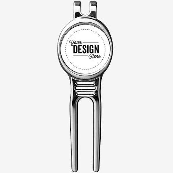 Golfers Divot Tool with Ball Marker - White