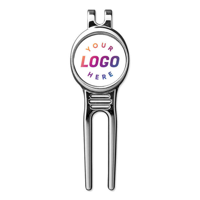 Golfers Divot Tool with Ball Marker - White