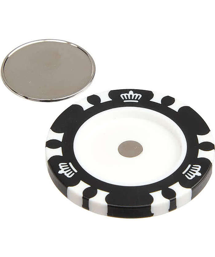 Full Color Recycled Poker Chip with Metal Ball Marker - Black