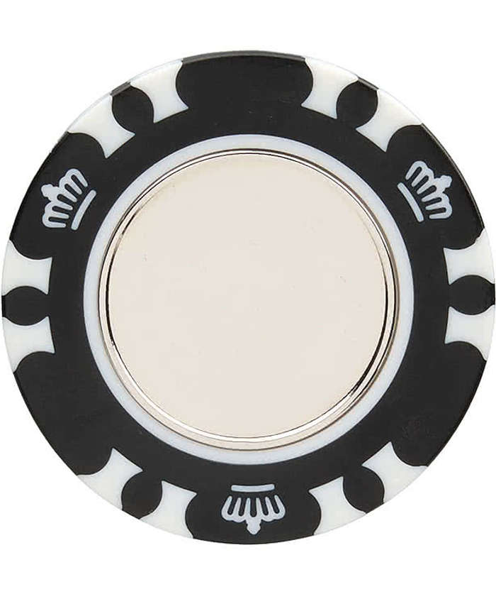 Full Color Recycled Poker Chip with Metal Ball Marker - Black