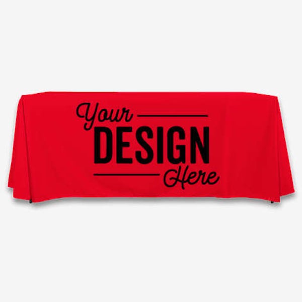 Full Color 6' Throw Tablecloth - Red