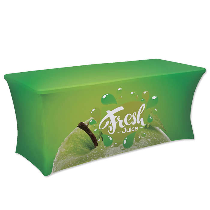 Full Color 6' Ultrafit Curve Open-Back Stretch Tablecloth - Athletic Gold