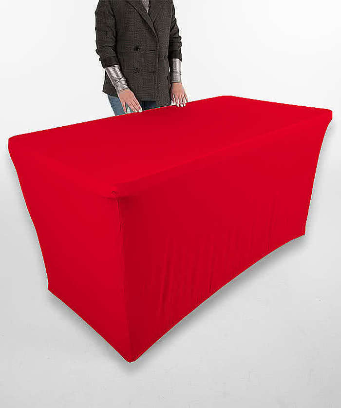 Full Color 6' Ultrafit Curve Open-Back Stretch Tablecloth - Athletic Gold