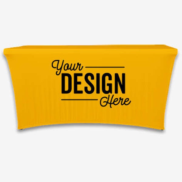 Full Color 6' Stretch Tablecloth - Athletic Gold