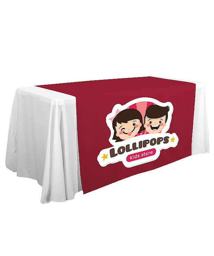 Full Color 57" LazerLine Table Runner - Cherry