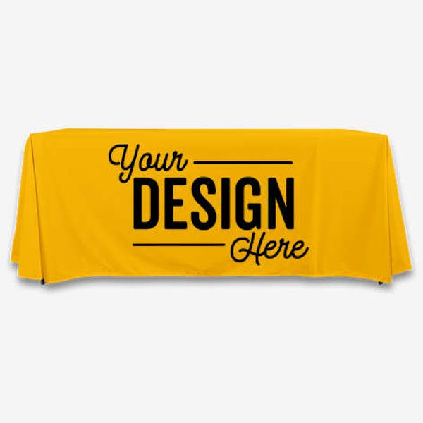 Full Color 6' Eco-Wise 4-Sided Throw Tablecloth - Athletic Gold