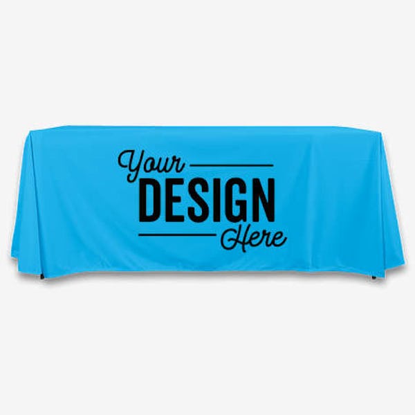 Full Color 6' Premium Throw Tablecloth - Columbia Blue