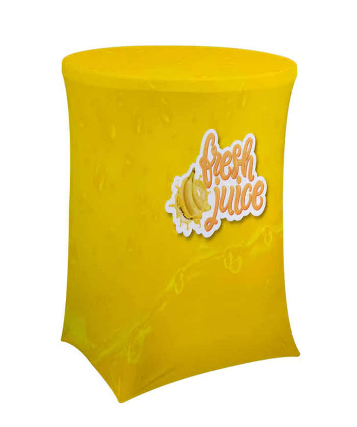 Full Color 2.6' Bar-Height UltraFit Round Throw Tablecloth - White 3 Full Color 2.6' Bar-Height UltraFit Round Throw Tablecloth - White