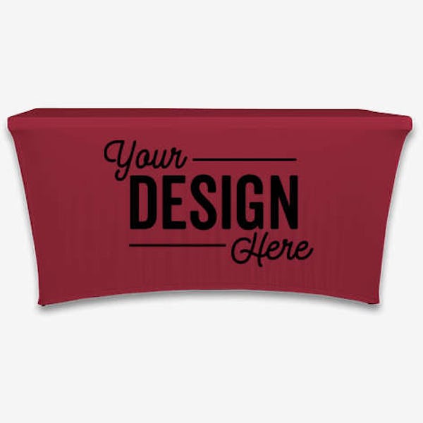 Full Color 6' Ultrafit Classic Stretch Tablecloth - Maroon