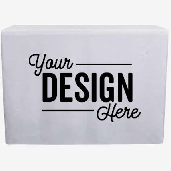 Full Color 4' Fitted Throw Tablecloth - White