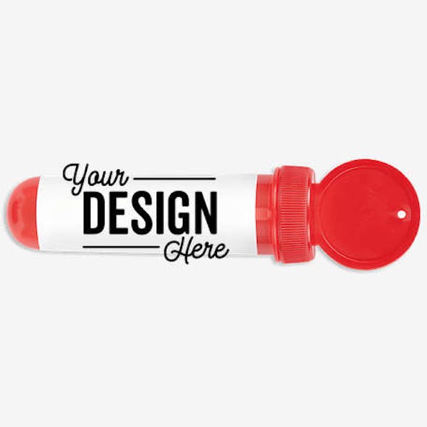 Full Color 1 oz. Tube Bubble Dispenser - Red