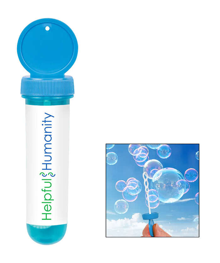 Full Color 1 oz. Tube Bubble Dispenser - Red