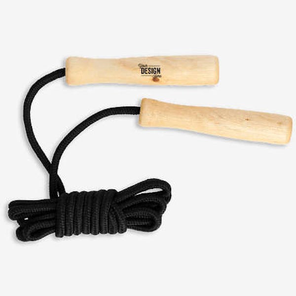 Jump Rope with Wood Handles - Black