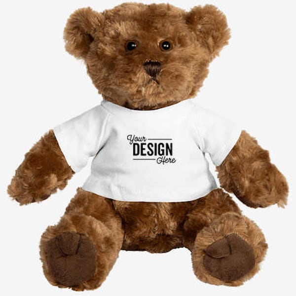 10" Traditional Brown Bear - Brown Bear / White T-shirt