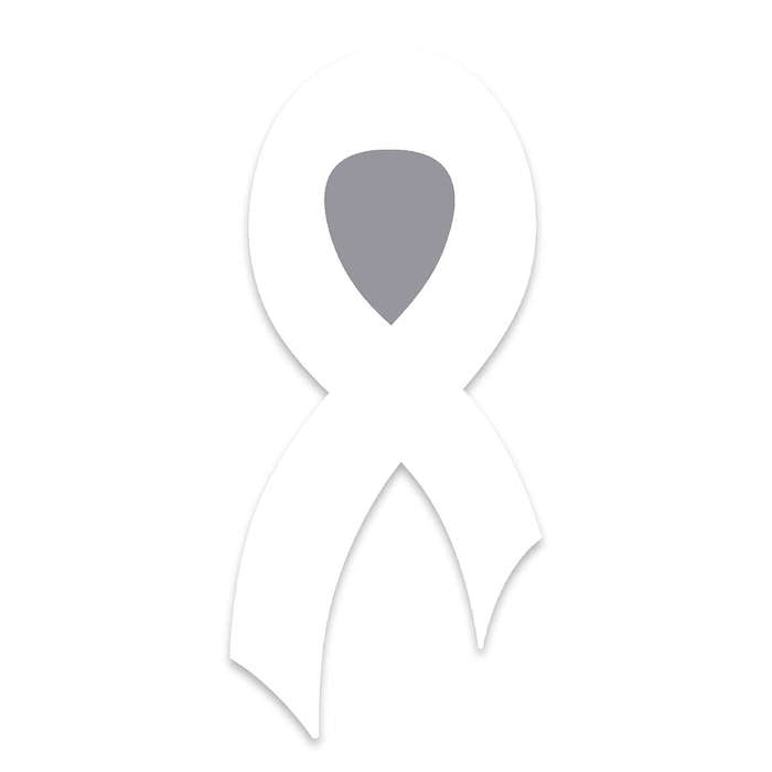 3.375" x 7.5" Ribbon Car Magnet - White
