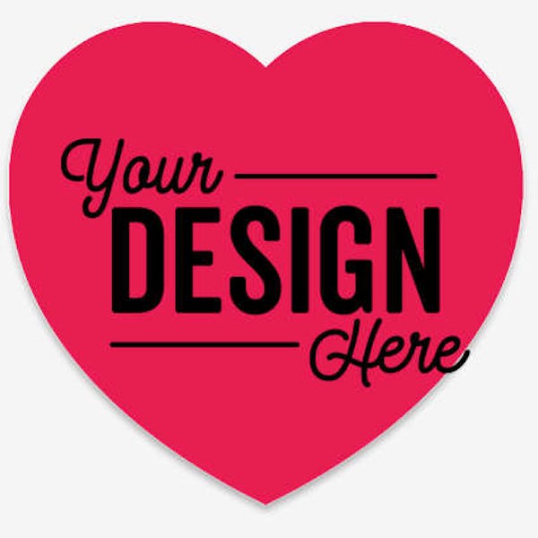6" x 6" Heart Car Magnet - Red