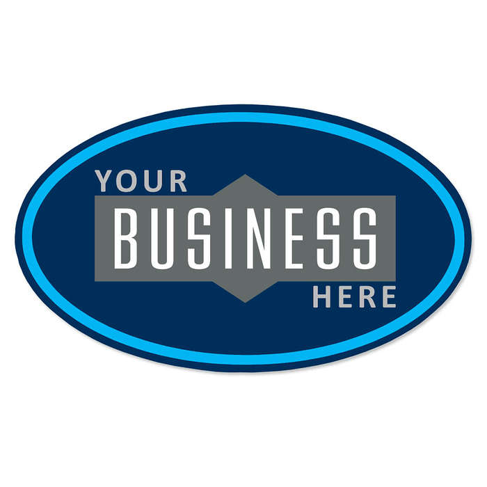 5.75 in. x 3.375 in. Oval Car Magnet w/ contrast trim - White / Black