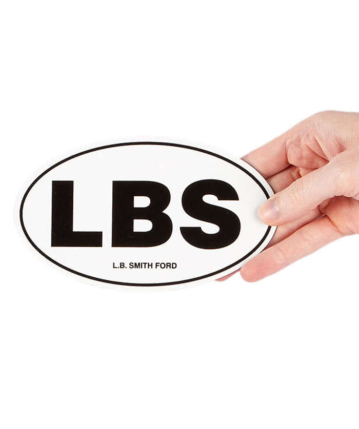 5.75 in. x 3.375 in. Oval Car Magnet w/ contrast trim - White / Black
