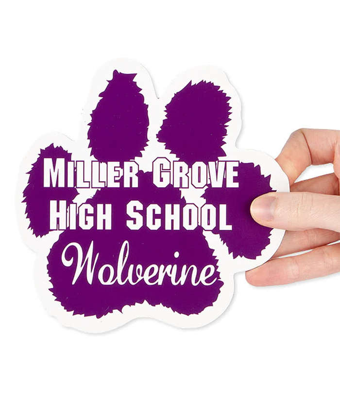 5.5 in. x 5.5 in. Paw Print Car Magnet - Orange / White