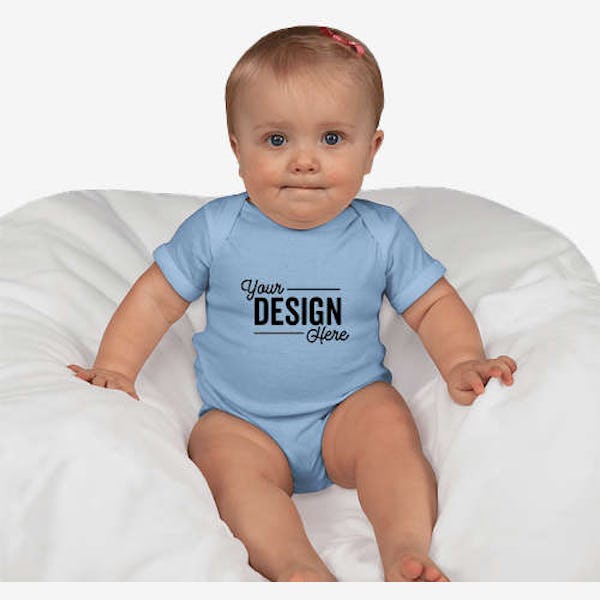 Rabbit Skins Jersey Baby Bodysuit - Light Blue