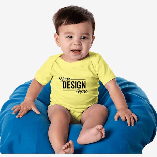 Bella + Canvas Jersey Short-Sleeve Baby Bodysuit - Yellow