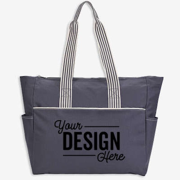 Full Color Stripe Diaper Tote-Pack - Gray
