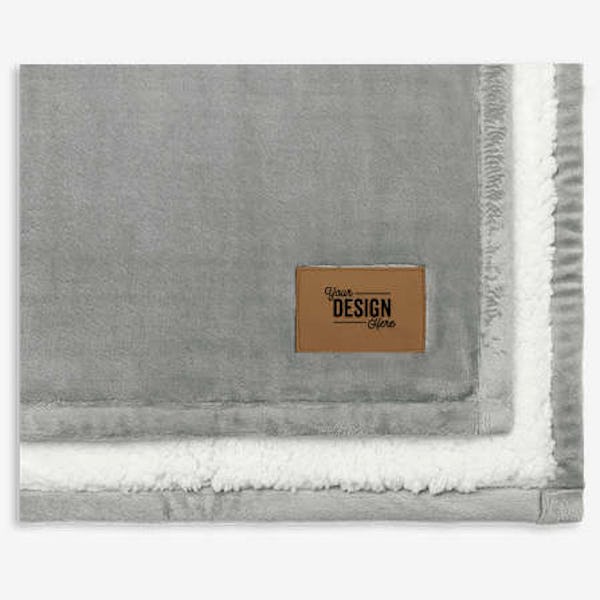 Laser Engraved Minkie Sherpa Baby Blanket - Elephant