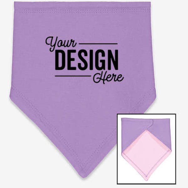 Rabbit Skins Premium Jersey Bandana Baby Bib - Lavender / Pink