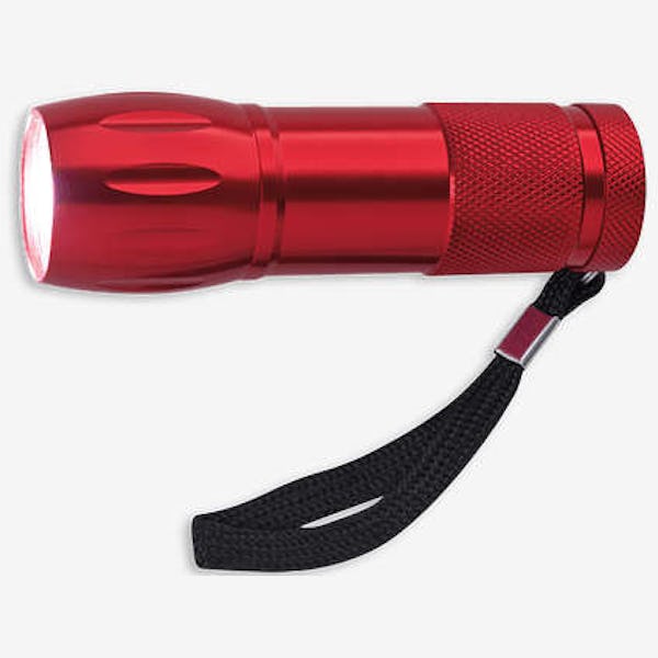 Laser Engraved Mini Aluminum COB Flashlight - Red