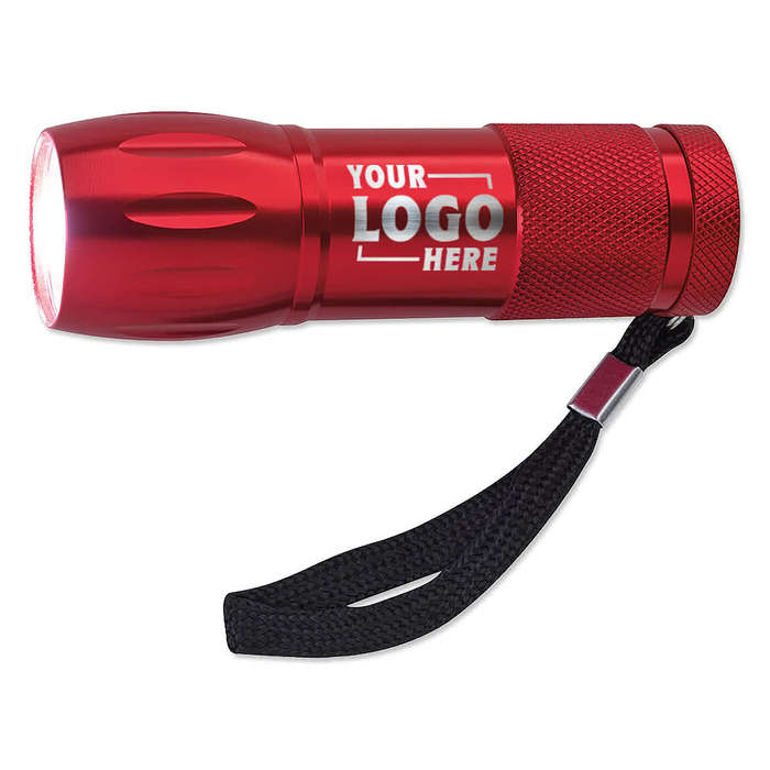 Laser Engraved Mini Aluminum COB Flashlight - Red