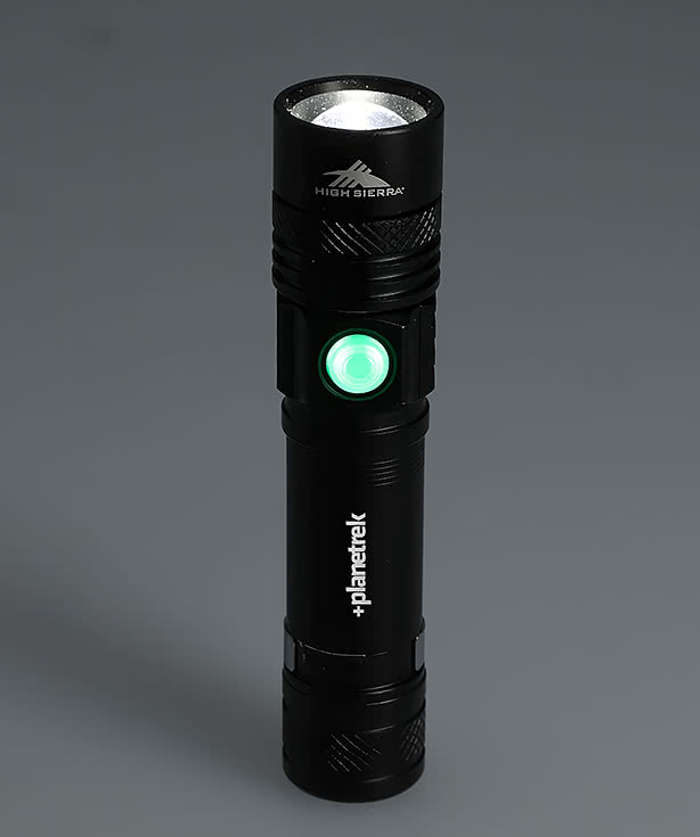 Laser Engraved High Sierra Rechargeable Eco LED Flashlight - Black 5 Laser Engraved High Sierra Rechargeable Eco LED Flashlight - Black