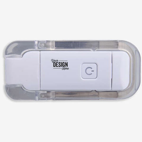 Full Color Recycled Rechargeable Book Light - White
