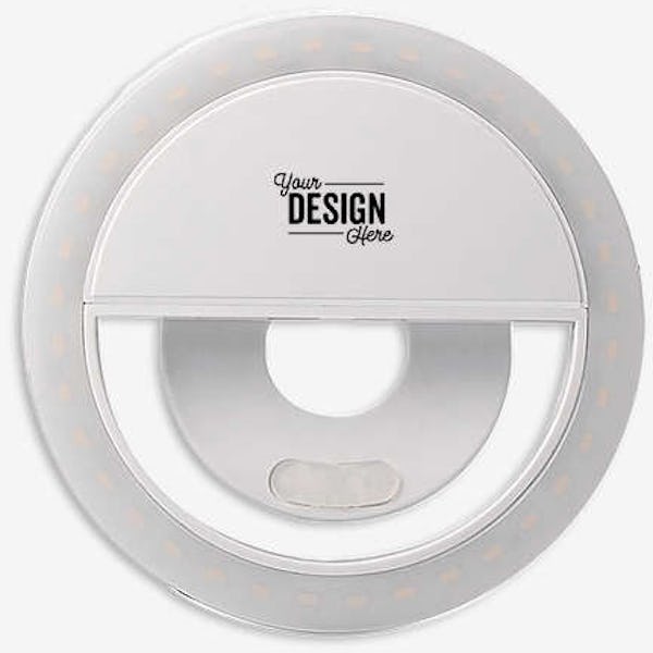 Full Color Clip On Adjustable Selfie Ring Light - White