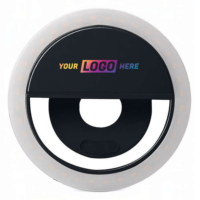 Full Color Clip On Adjustable Selfie Ring Light - White