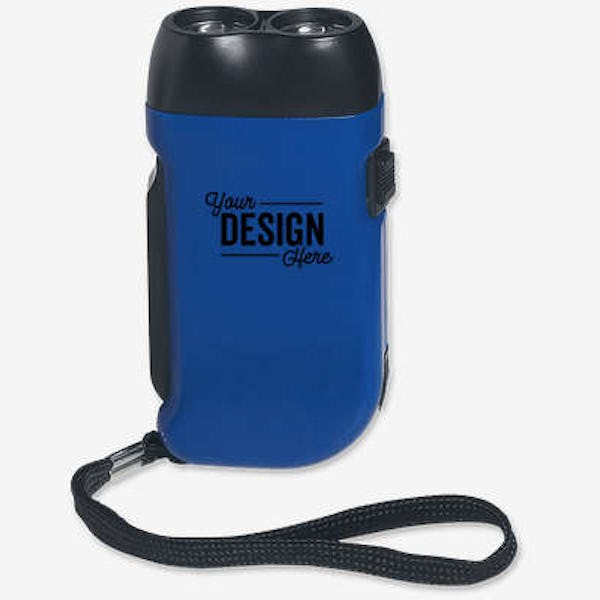 Hand Squeeze Flashlight with Wrist Strap - Blue with Black
