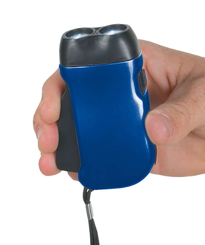 Hand Squeeze Flashlight with Wrist Strap - Blue with Black