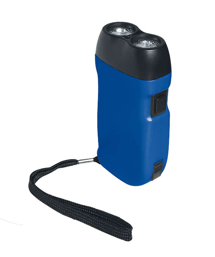 Hand Squeeze Flashlight with Wrist Strap - Blue with Black