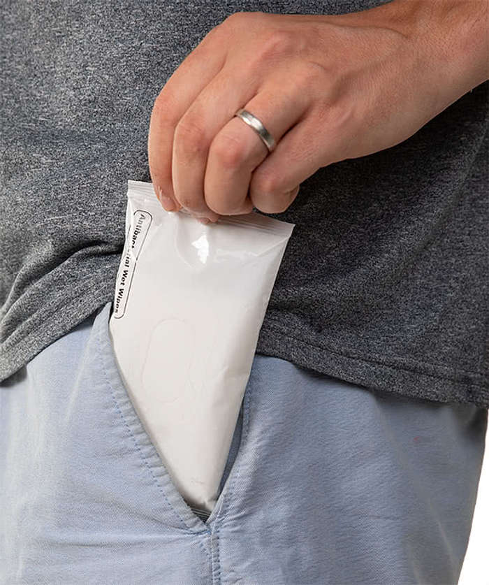 Customized Travel Size Antibacterial Sanitizing Wipes - White