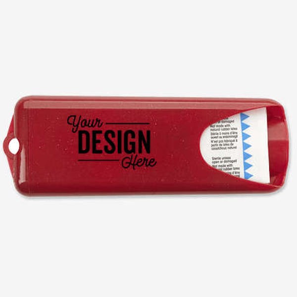 Full Color Nuvo Bandage Dispenser with Bandages - Metallic Red