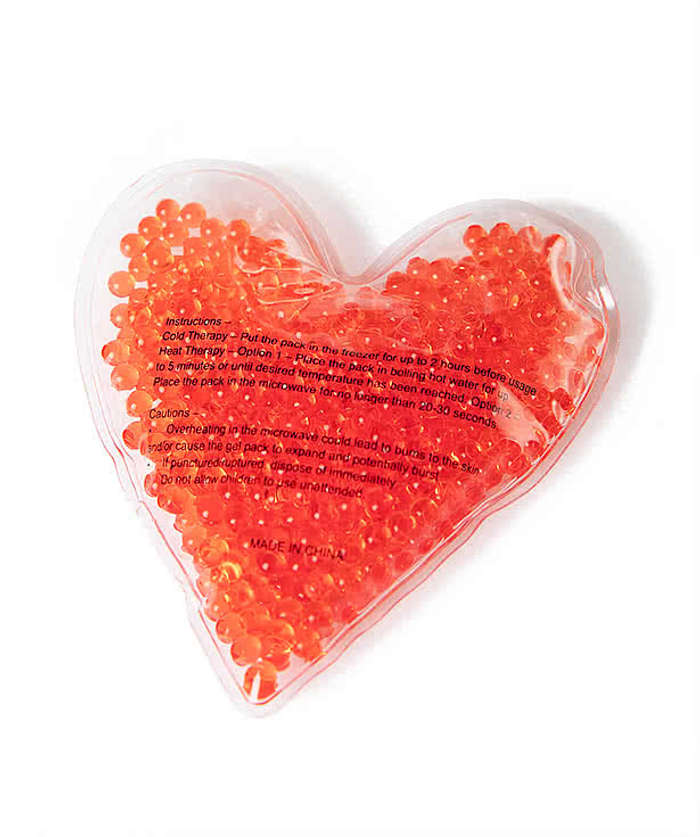 Heart Shaped Hot/Cold Reusable Gel Beads Pack - Red