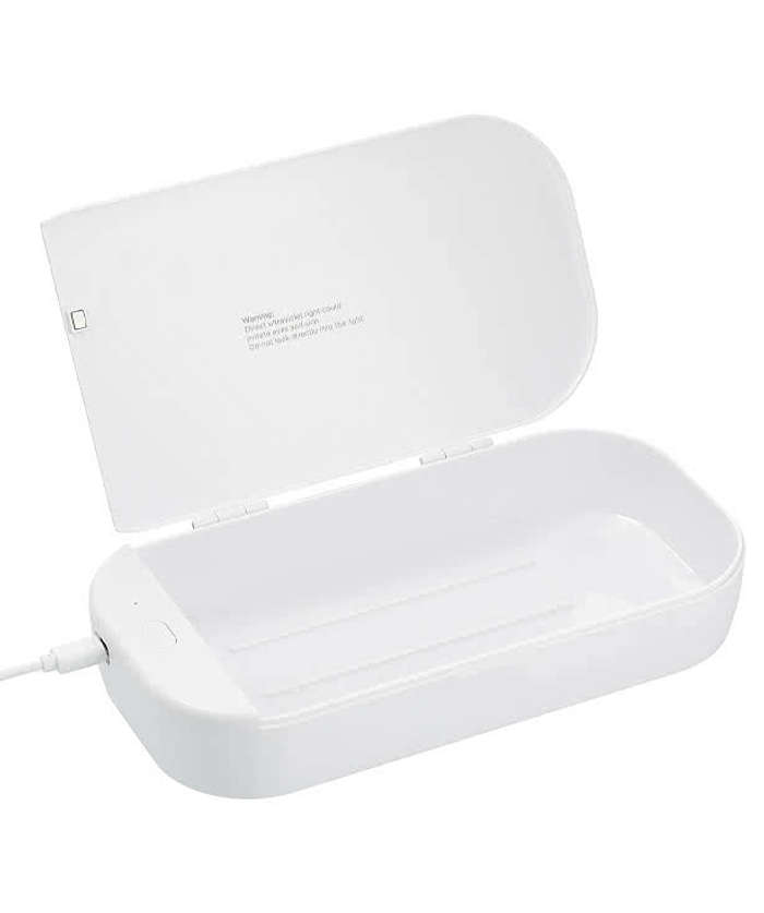 Full Color UV Desktop Phone Sanitizer - White