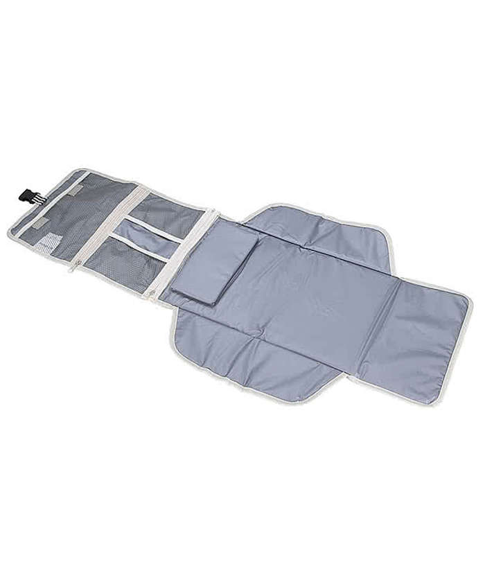 Full Color Stripe Diaper Changing Travel Pouch/Mat - Gray