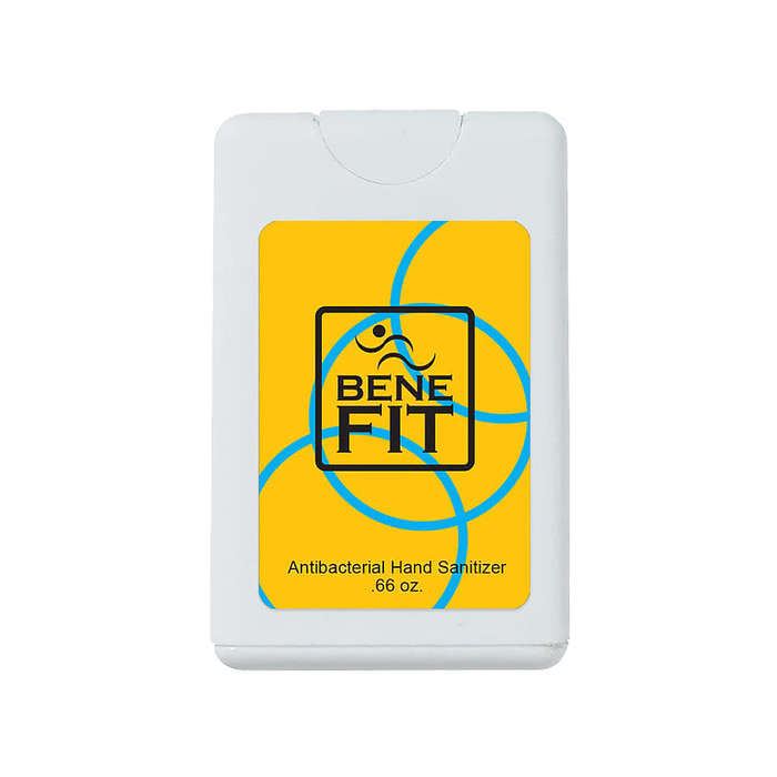 Full Color 0.66 oz. Card Shaped Hand Sanitizer - White