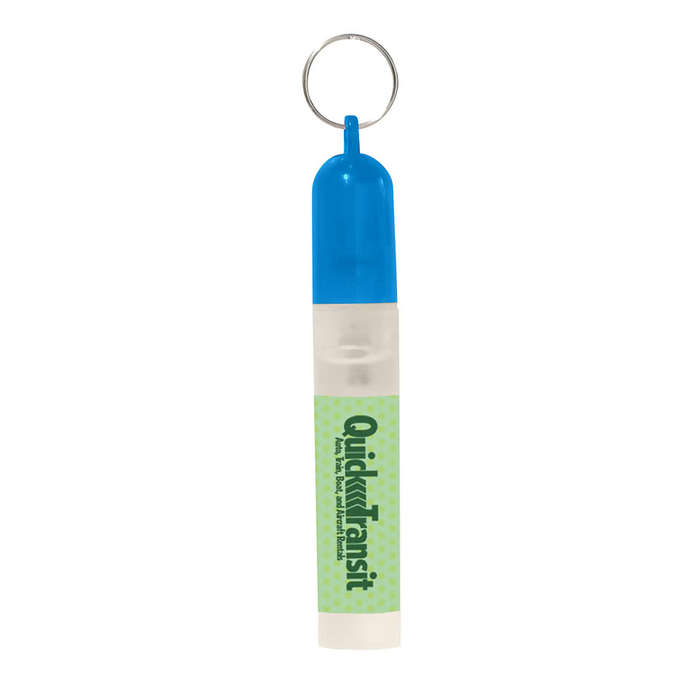 Full Color 0.17 oz. Hand Sanitizer Spray - Clear with Blue