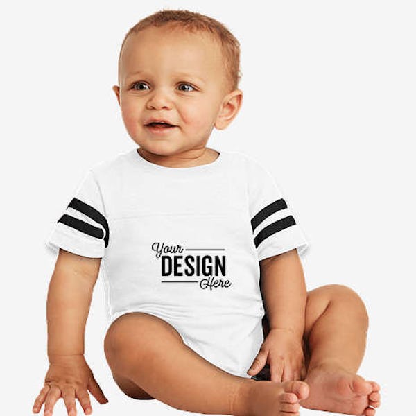 Rabbit Skins Varsity Baby Bodysuit - White / Black
