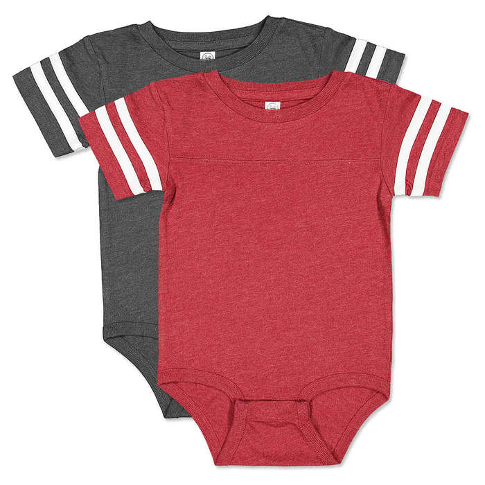 Rabbit Skins Varsity Baby Bodysuit - White / Black