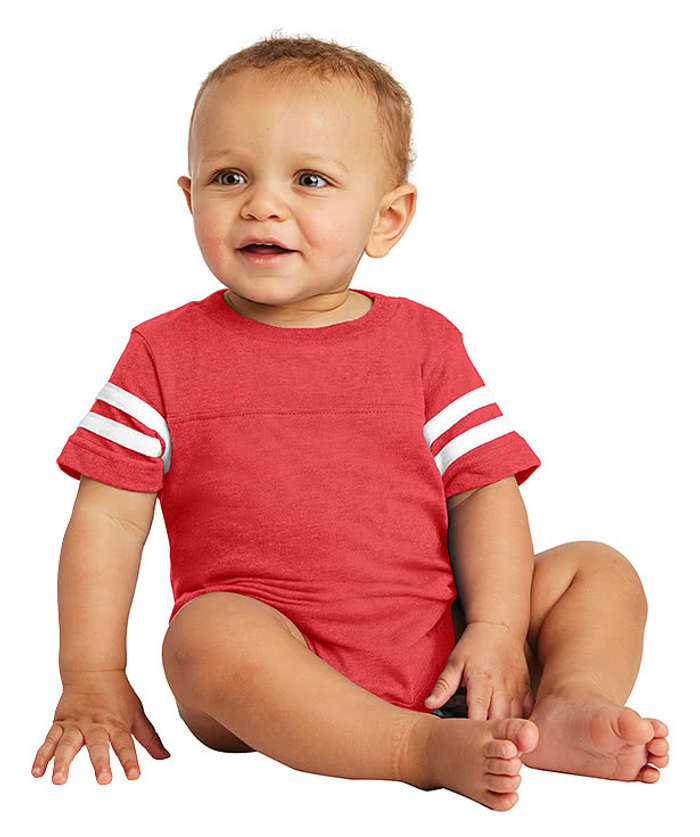 Rabbit Skins Varsity Baby Bodysuit - White / Black
