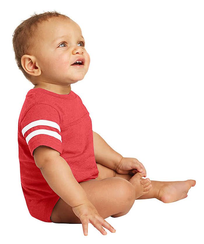 Rabbit Skins Varsity Baby Bodysuit - White / Black
