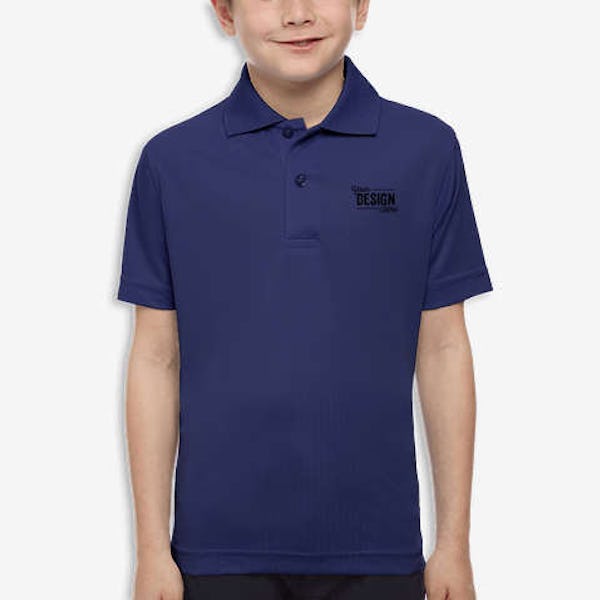 Blue Generation Youth BLU-X-DRI Titan Value Performance Polo - Embroidered - Navy